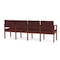 Lesro Lenox Wood 4 Seat Tandem Seating Wood Frame, Cherry, RF Nebbiolo Upholstery LW4103 - alternate 2